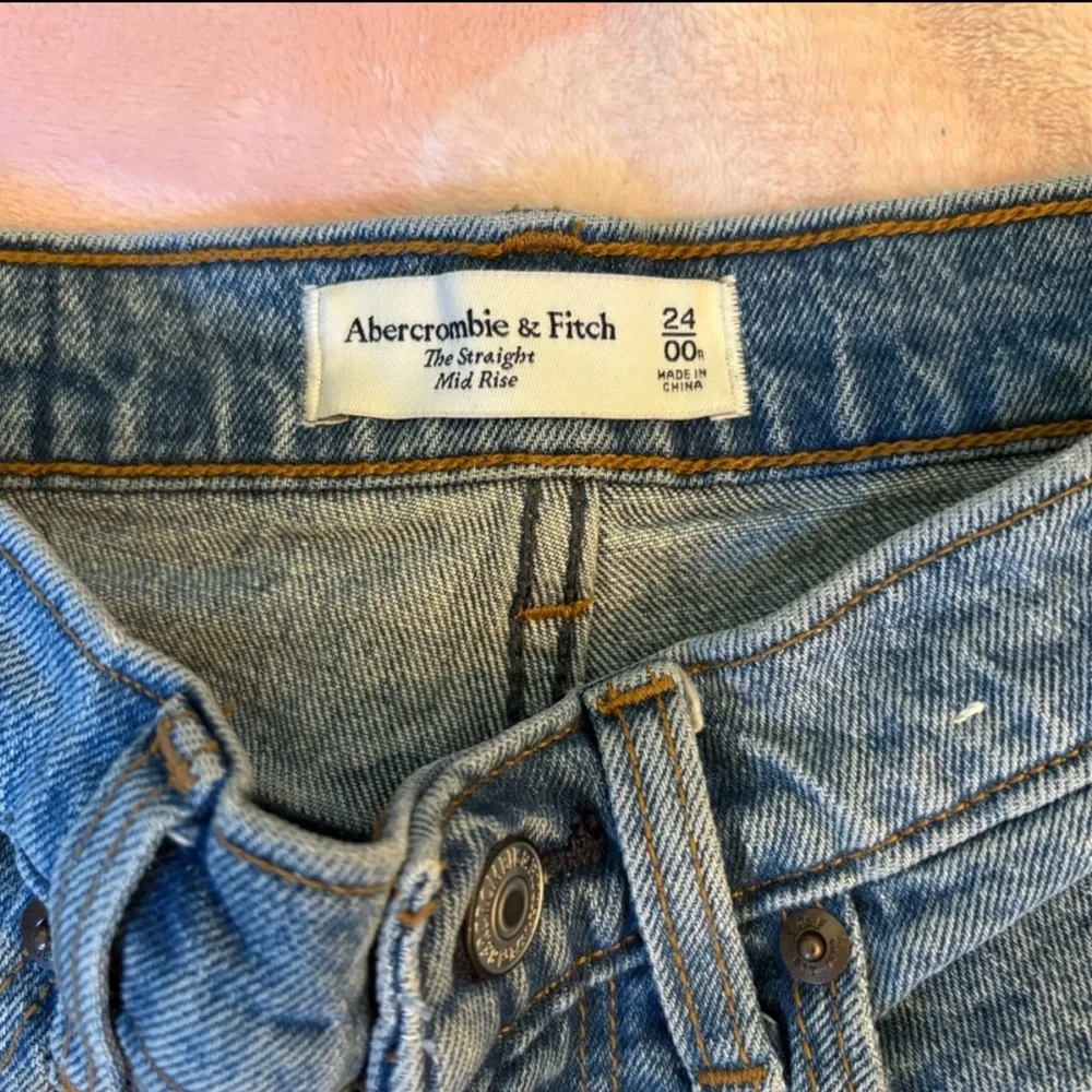 Abercrombie & Fitch Light Blue Straight Leg Jeans - Picture 2 of 4